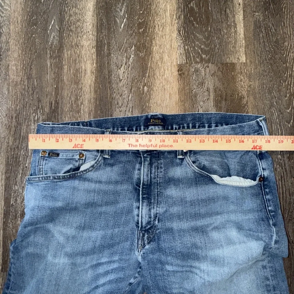Polo Ralph Lauren Men's Distressed Blue Jeans 36x32 ( Fits 36x30)